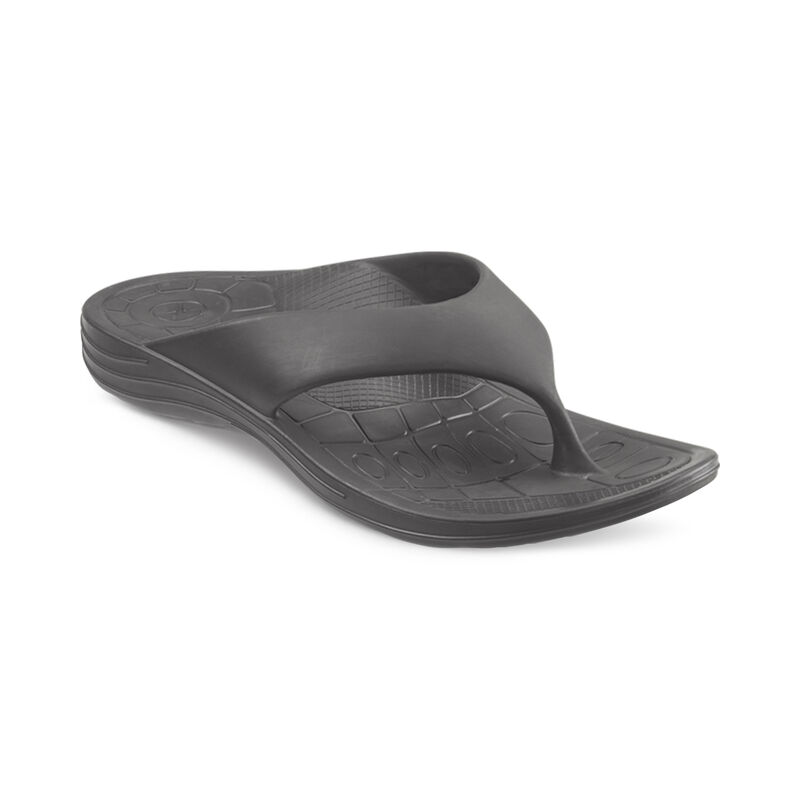 Aetrex Mens Maui Orthotic Flips Sandals Charcoal - YQFypxsUZ